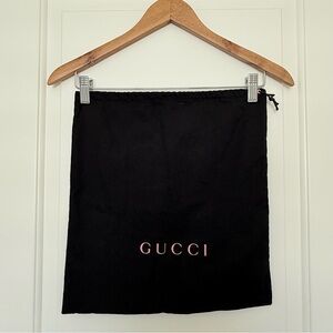 Authentic Gucci Black Dust Bag Drawstring Pouch Luxury Storage Shoe Handbag